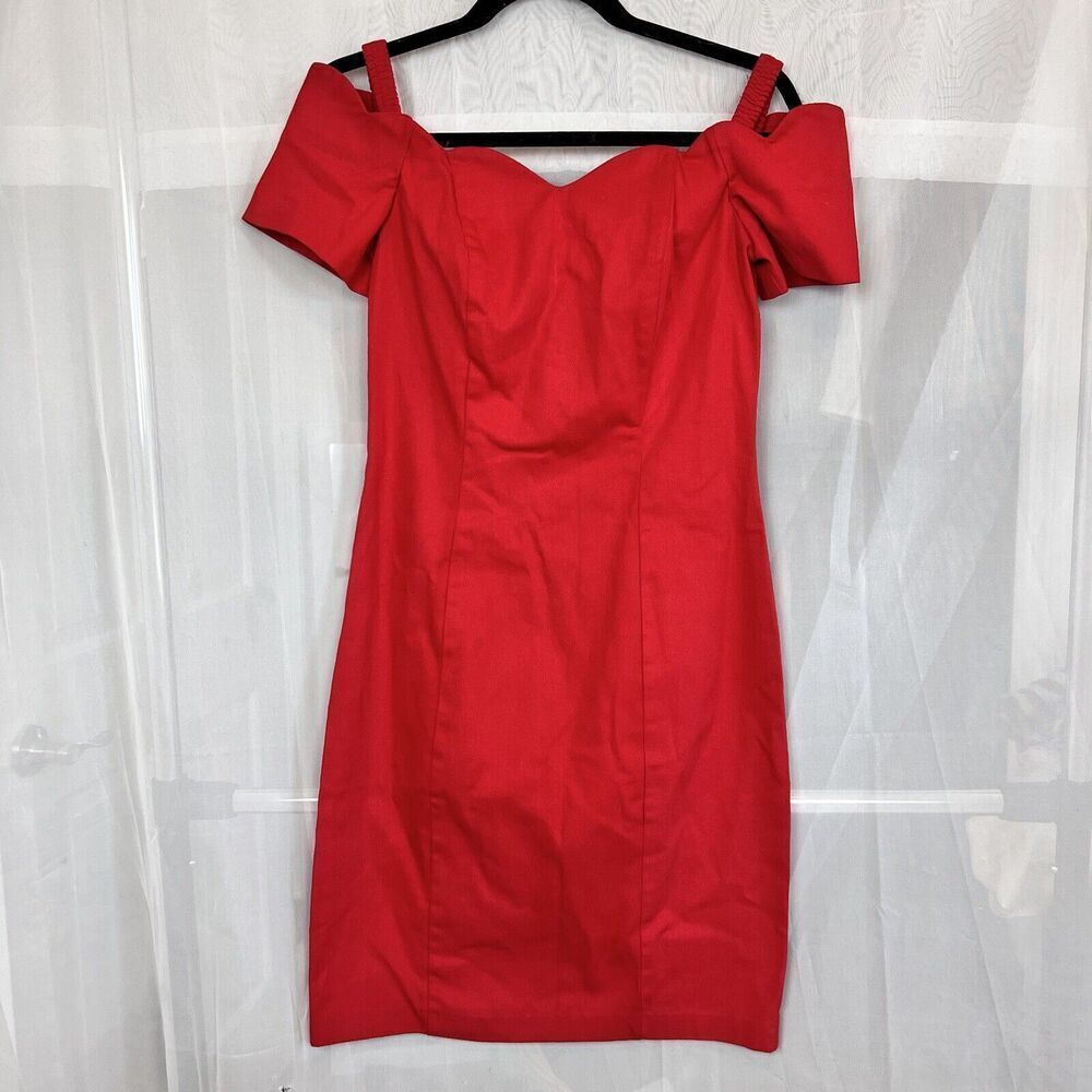 Vintage 80s All That Jazz cherry red mini dress cocktail semi formal small
